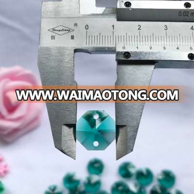 emerald Machine cut 14mm crystal octagon beads for chandelier Prisms Curtain Parts Jewelry Making