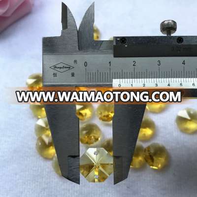 14mm LIGHT TOPAZ 2 hole Crystal Octagon Pendant beads