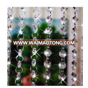 crystal glass octagon beaded chains strands curtains garland for ornament